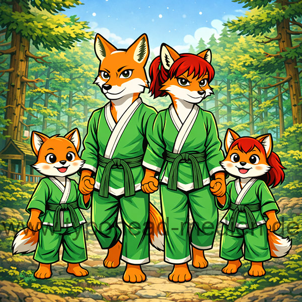 Die Kampfgeist Familie Akiro Akira Yuna und Yuki