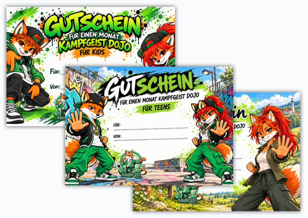 Gutscheine für das erste Modul Kampfgeist Dojo