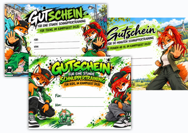 Gutscheine für ein Schnuppertraining