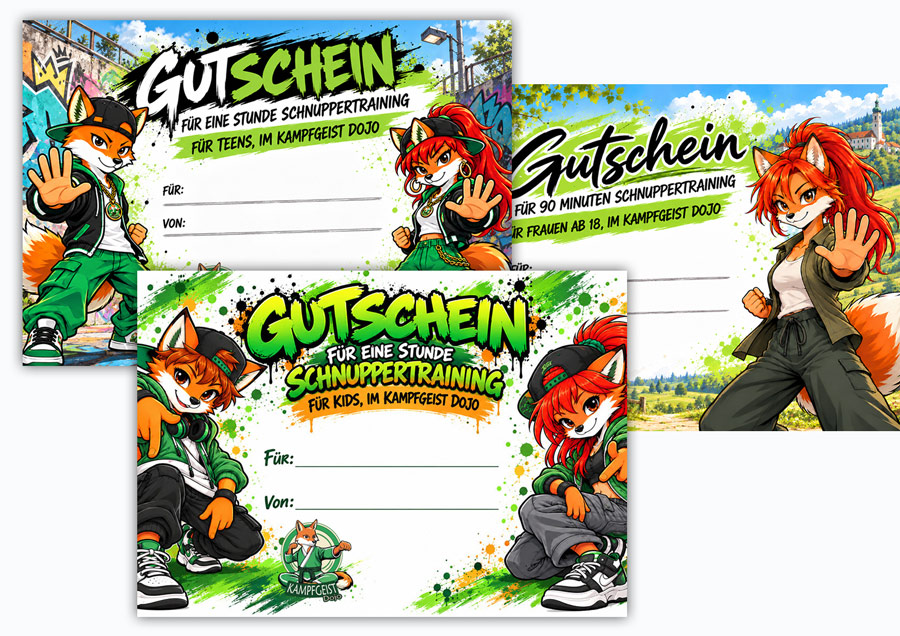 Gutscheine für ein Schnuppertraining